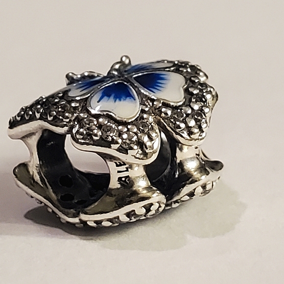 Authentic NEW Pandora Blue Butterfly Sparkling Charm S925ALE CZ - Picture 9 of 10